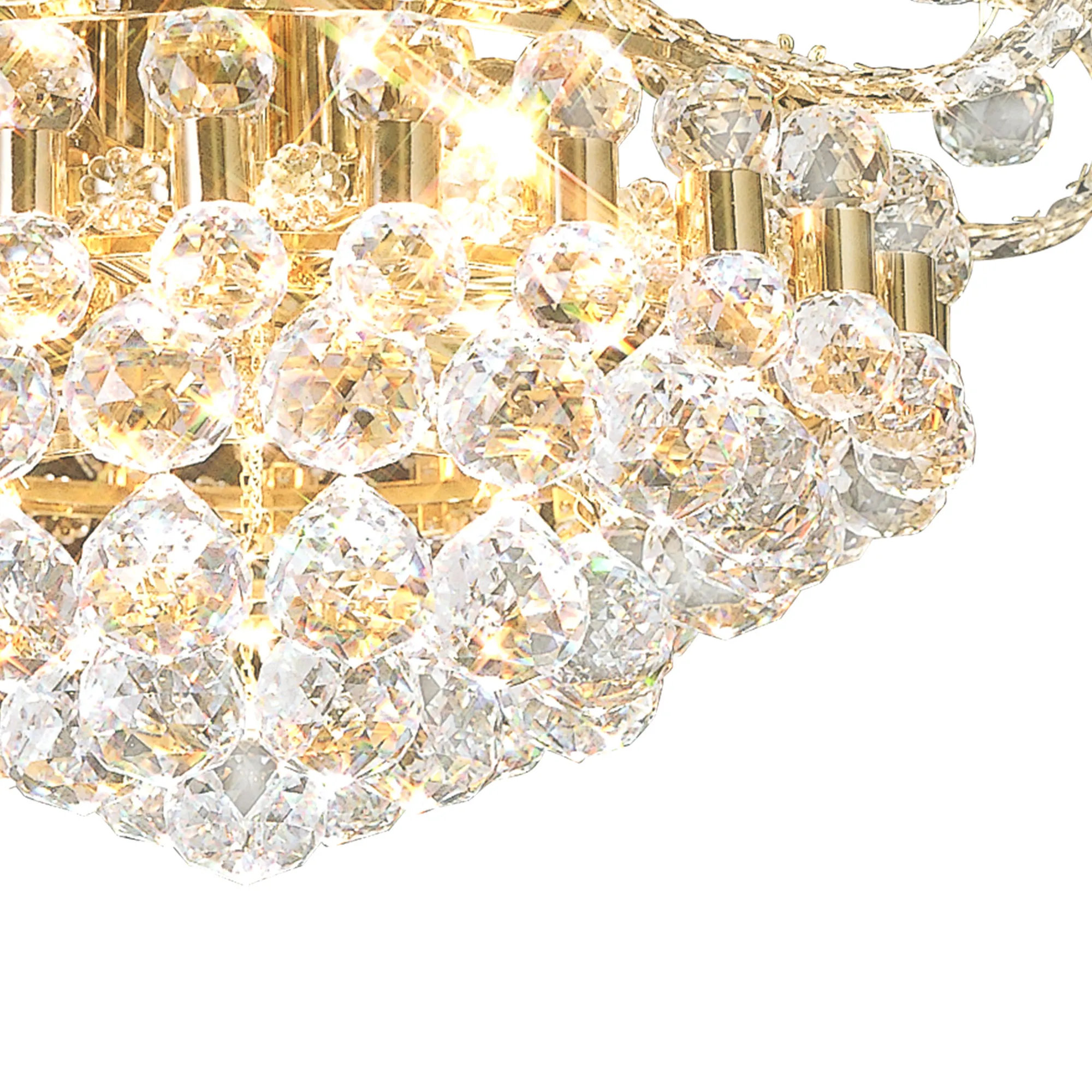 Pearl Crystal Chandelier 9 Light French Gold IL30006  Diyas Pearl